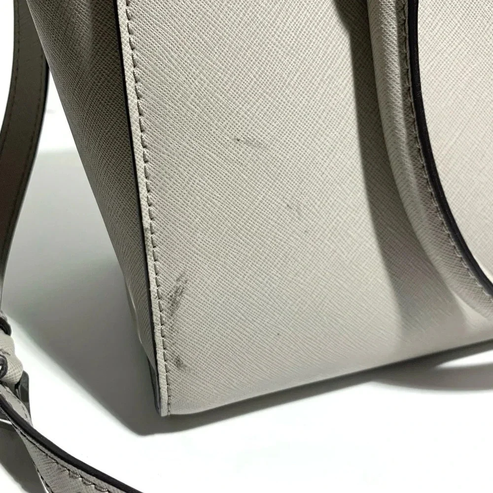 MICHAEL KORS Gray Selma Stud Saffiano Leather Bag